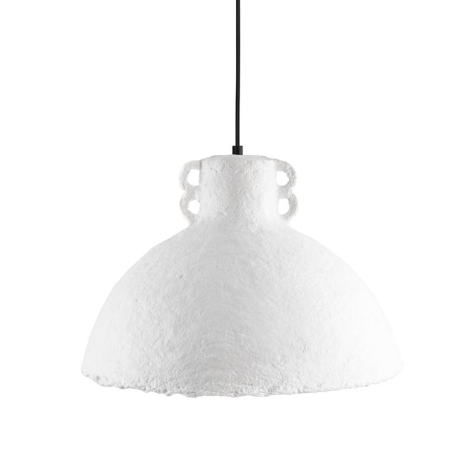 Lampa papierowa japandi biała wisząca Mache